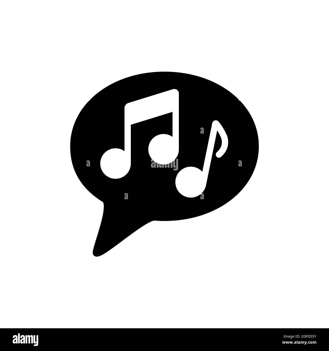 Musical note speech bubble vector glyph icon Stock Vector Image & Art ...