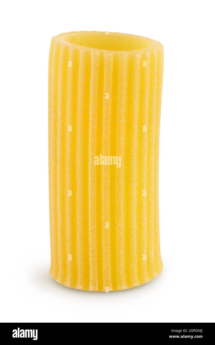 Smooth Rigatoni Without Ridges raw italian Rigatoni pasta isolated on white background with clipping ...