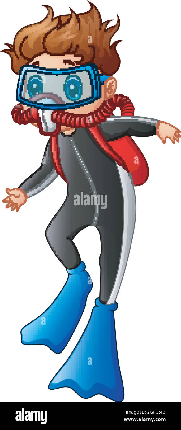 Snorkeling boy cartoon Stock Vector Image & Art Alamy
