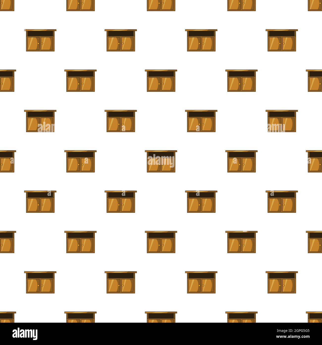 Bedside table pattern, cartoon style Stock Vector