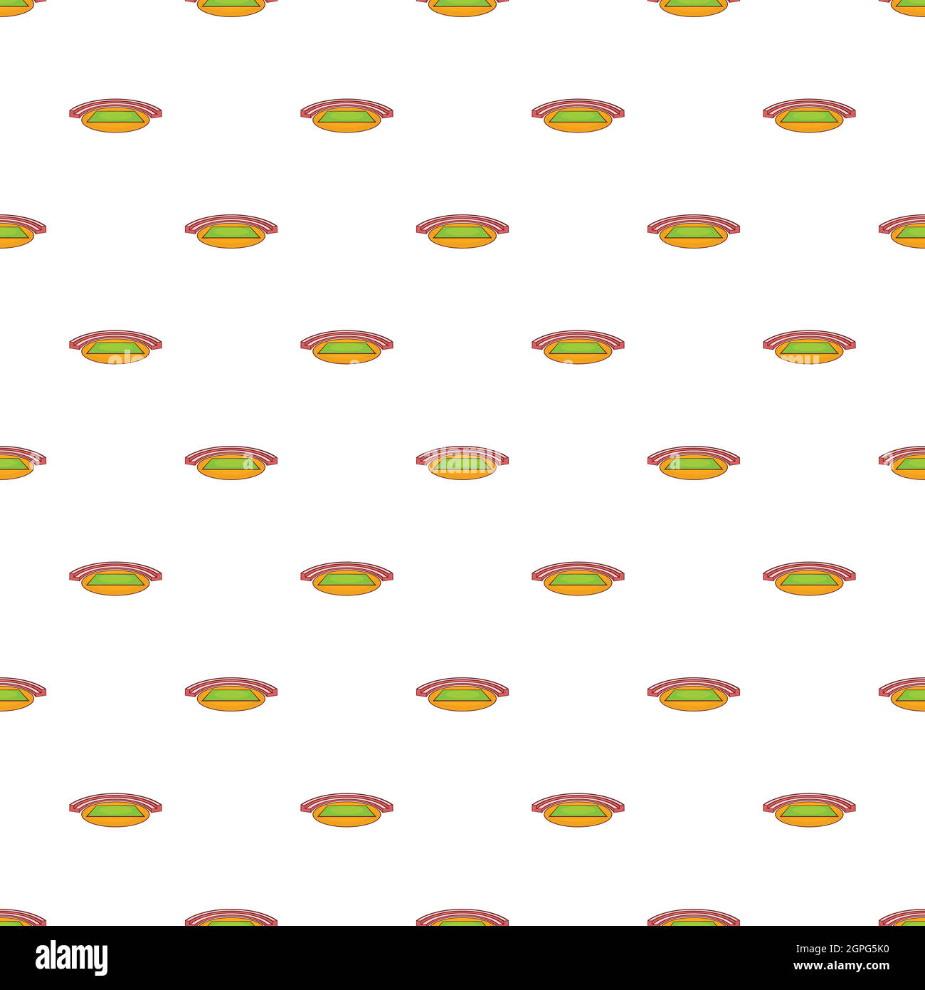 Small sports stadium pattern, cartoon style Stock Vector