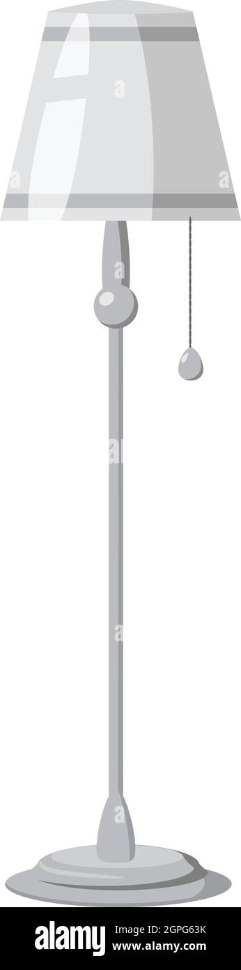 Floor lamp icon, gray monochrome style Stock Vector