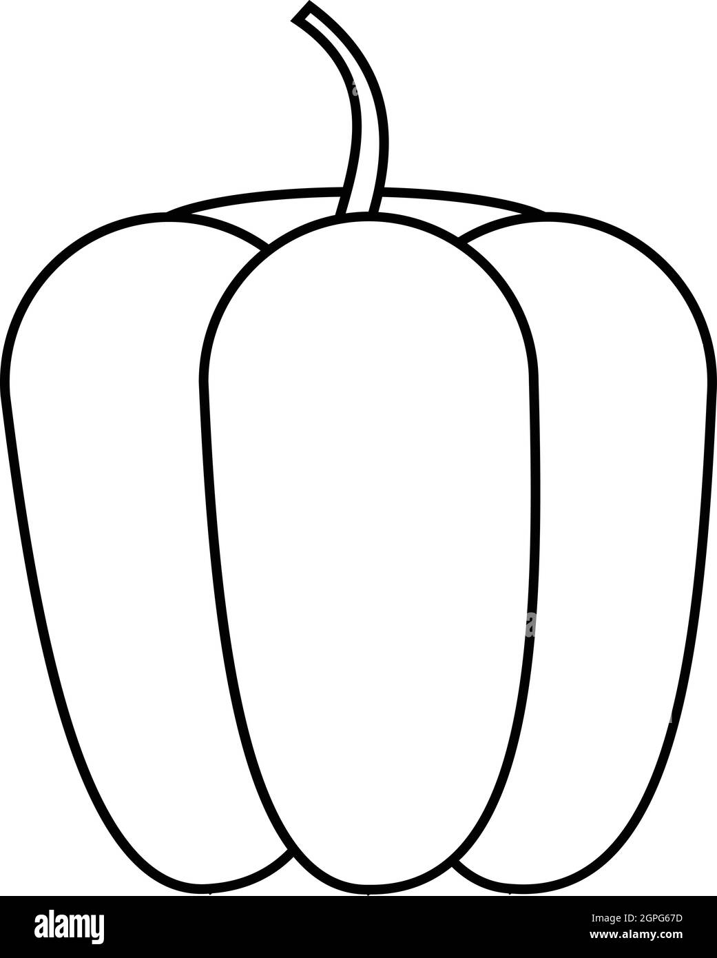 Bell Pepper Clipart Black And White
