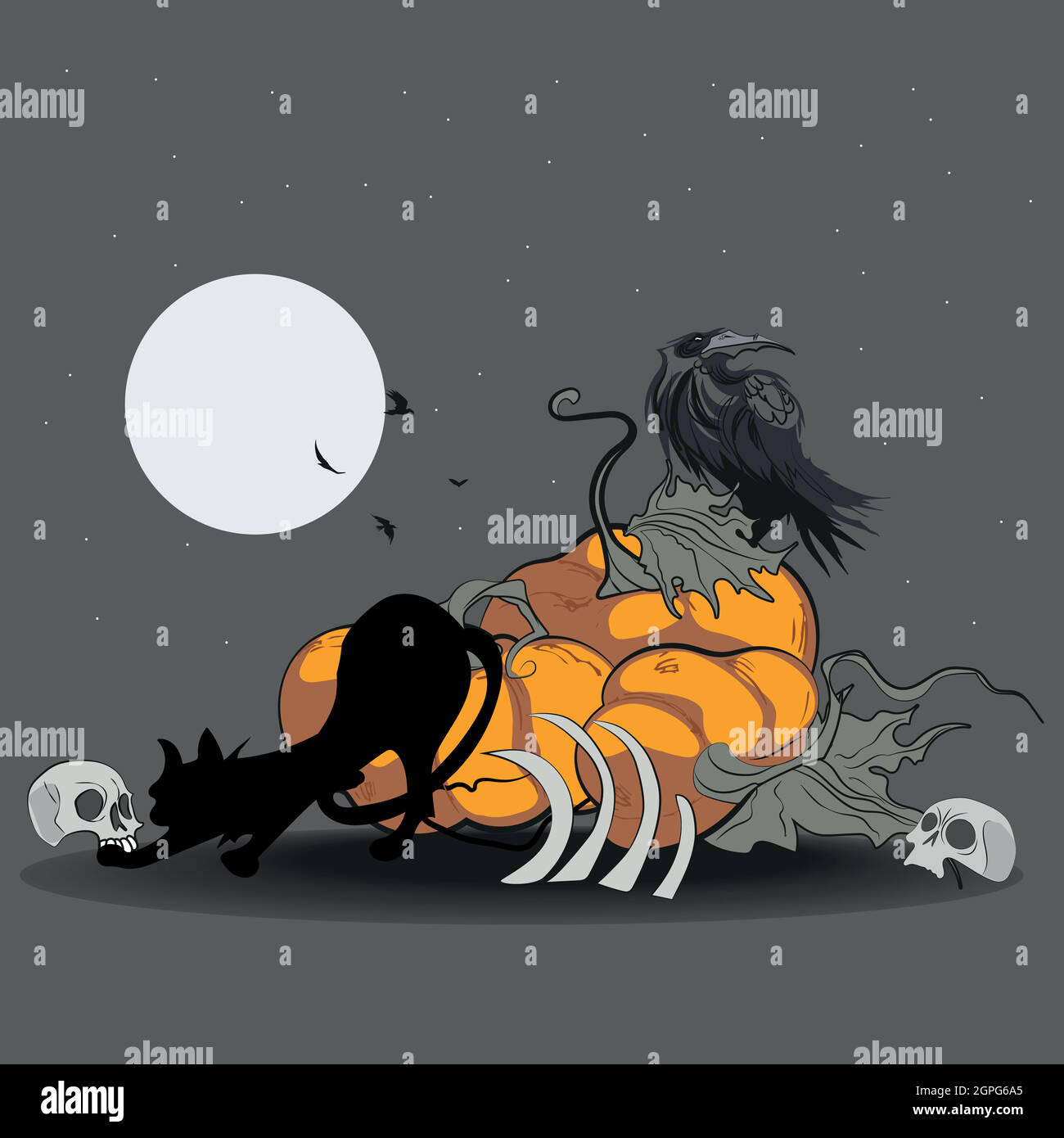 Vector Halloween cover website with space for text Stock Vector