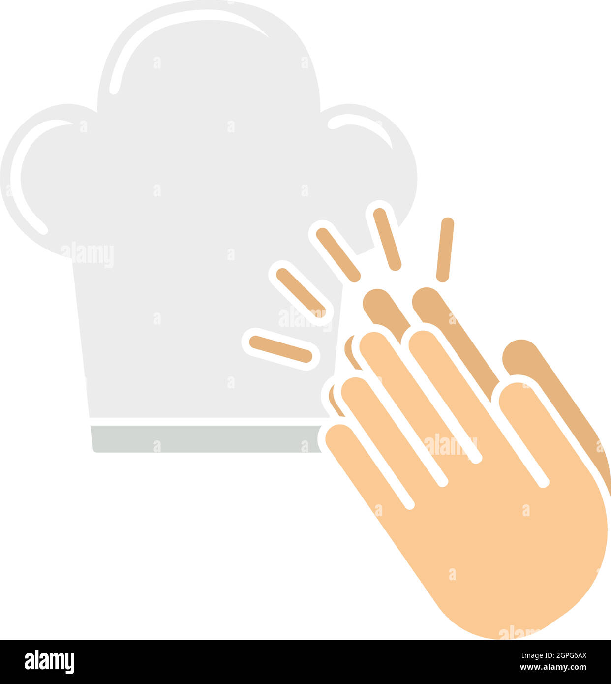 Clapping Palms To Toque Icon Stock Vector