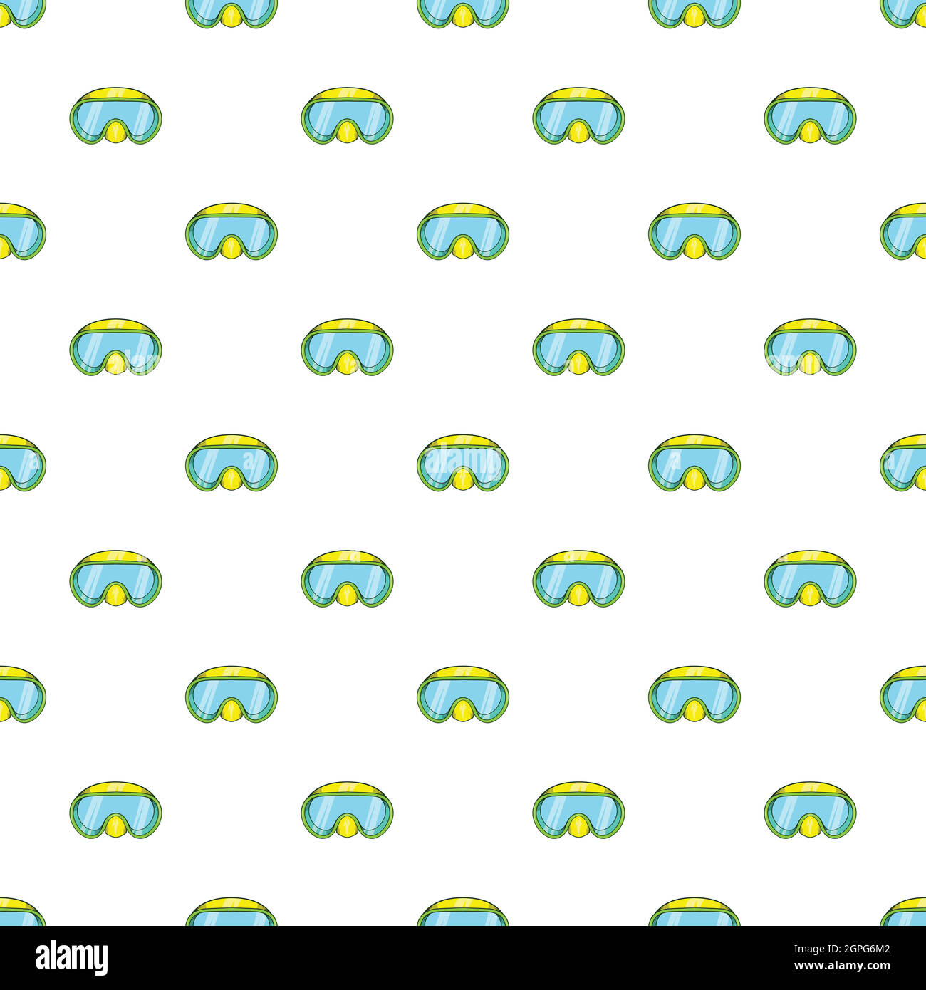 Goggles for diving pattern, cartoon style Stock Vector