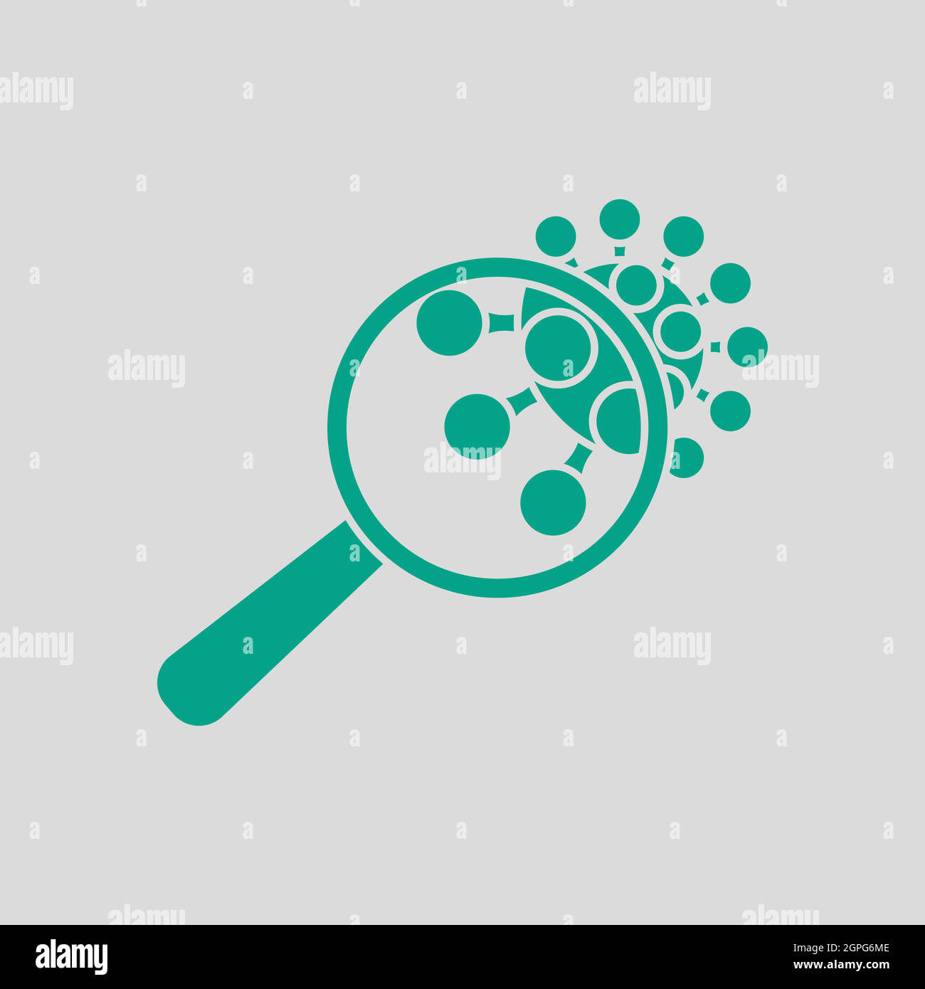 Magnifier Over Coronavirus Molecule Icon Stock Vector