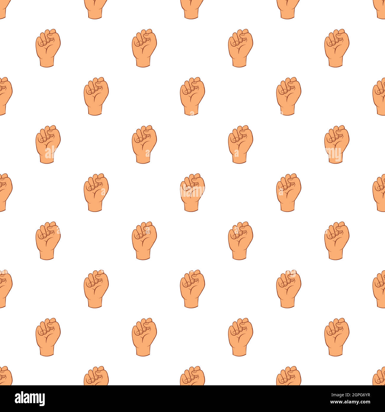 Clenched fist pattern, cartoon style Stock Vector