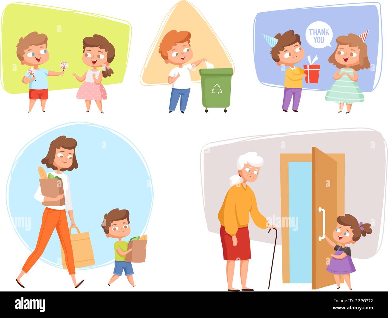 Good manners. Perfect behaving kids obedient peoples offers childrens