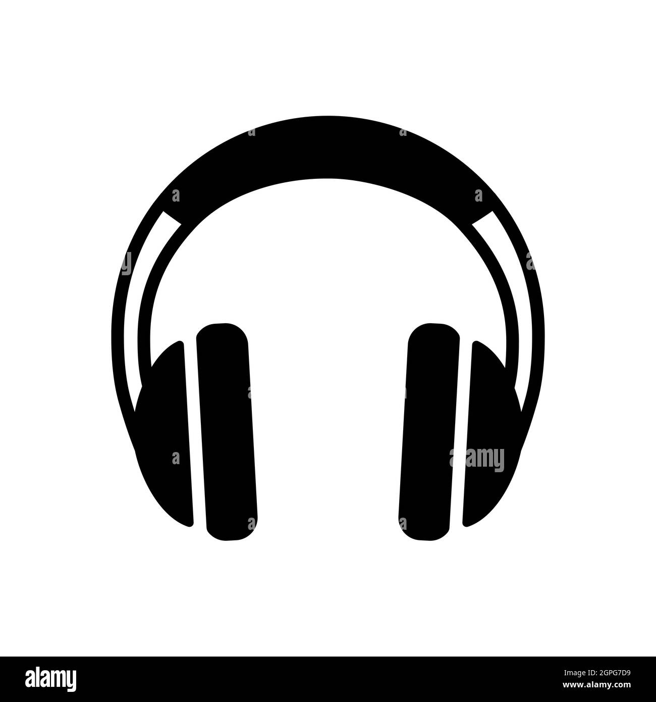 Headphones vector glyph icon. Music sign Stock Vector