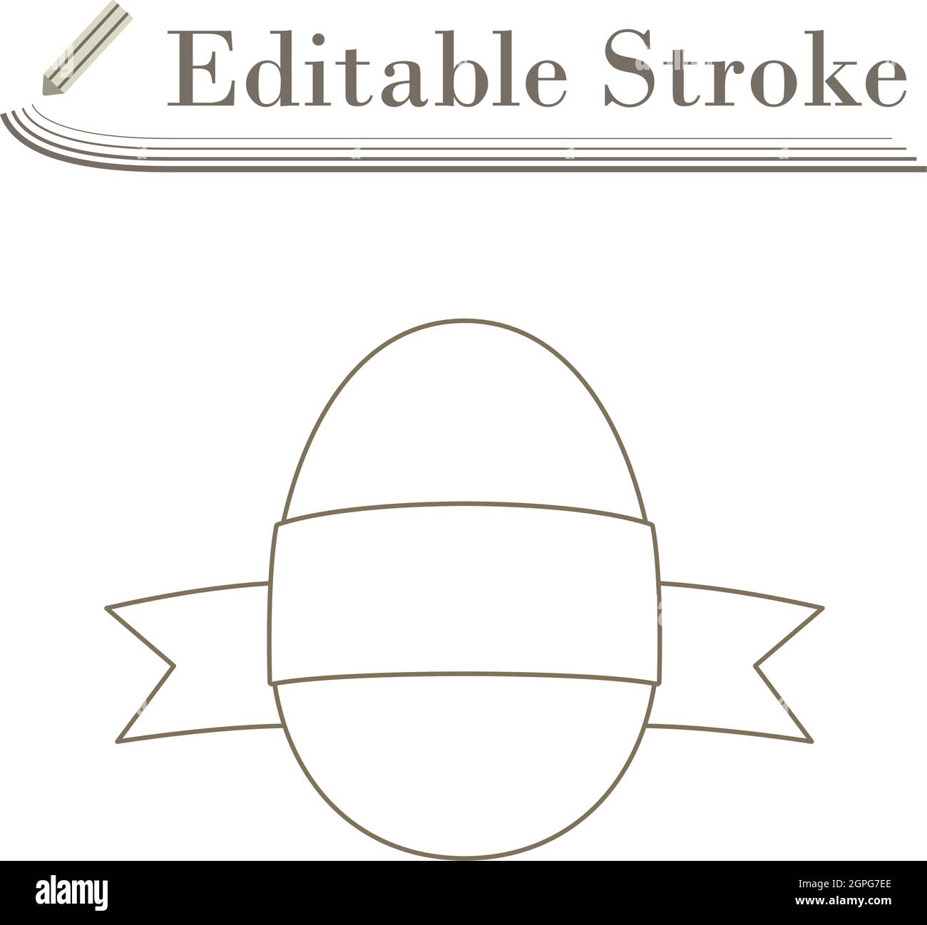 Easter Egg With Ribbon Icon Stock Vector Image & Art - Alamy