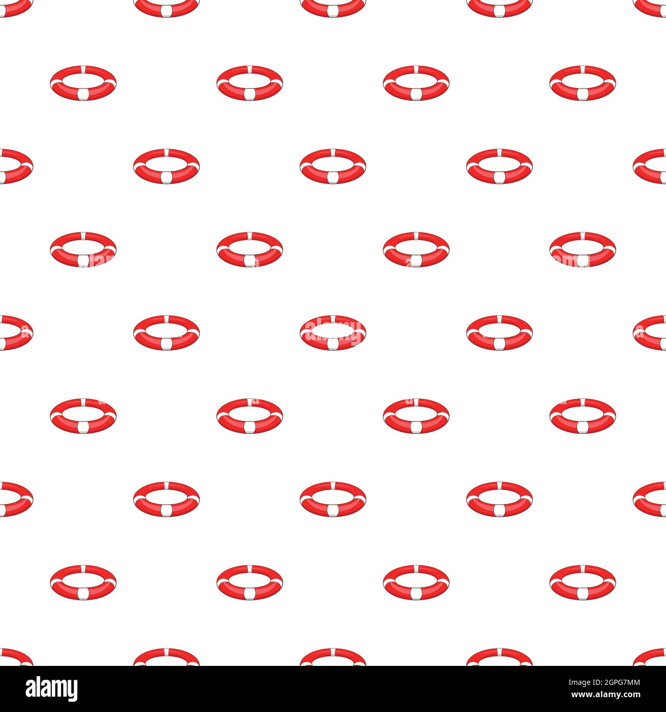 Lifebuoy pattern, cartoon style Stock Vector