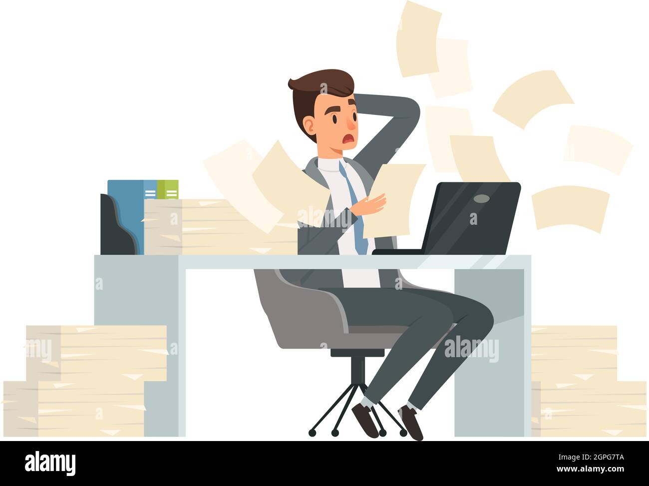 Man received letter. Torn deadlines, businessman reading documents and ...