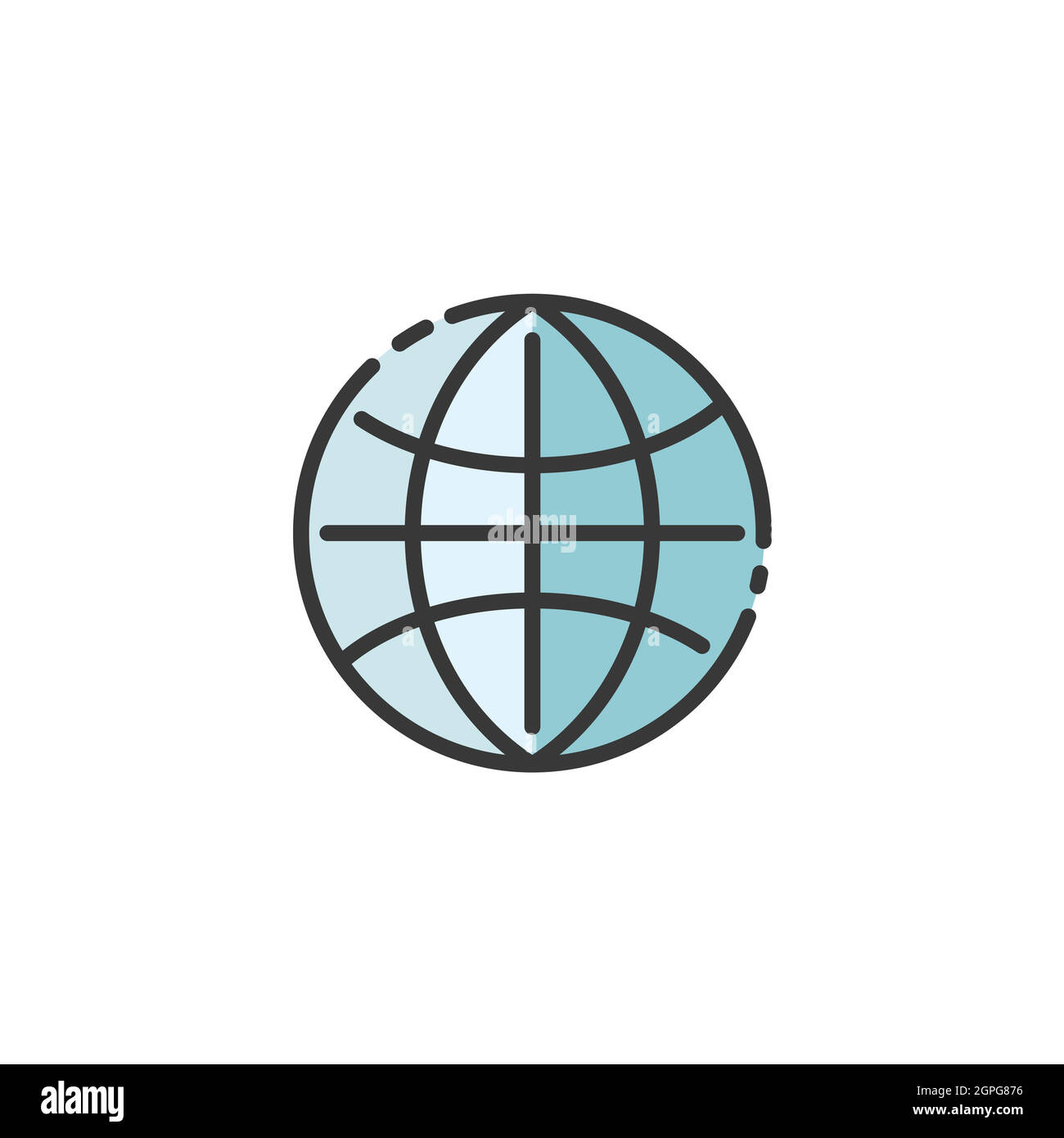 Globe. World sign. Earth planet. Website. Homepage. Filled color icon. Commerce vector illustration Stock Vector