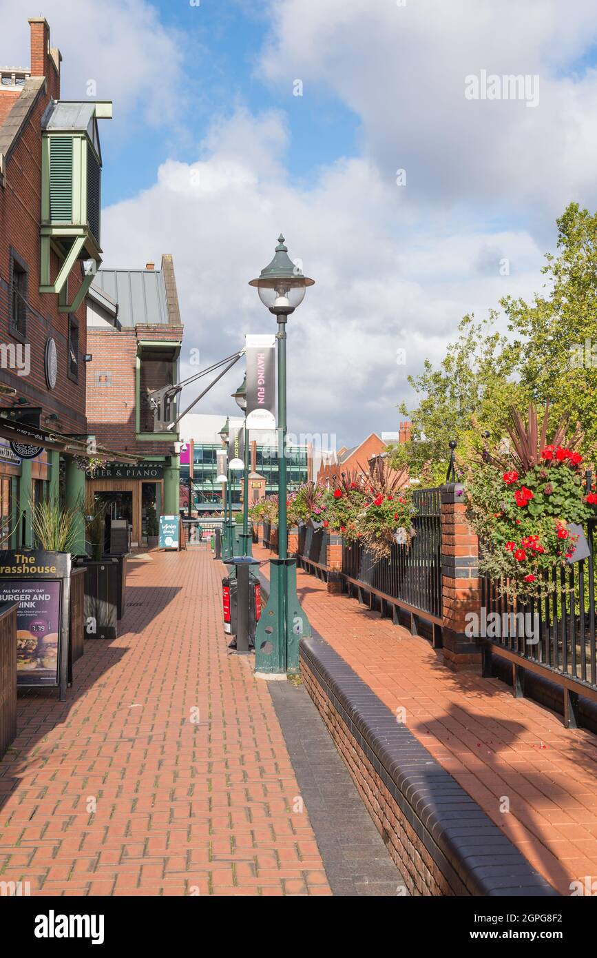 Canalside bars and restaurants in Brindley Place, Birmingham, UK Stock Photo