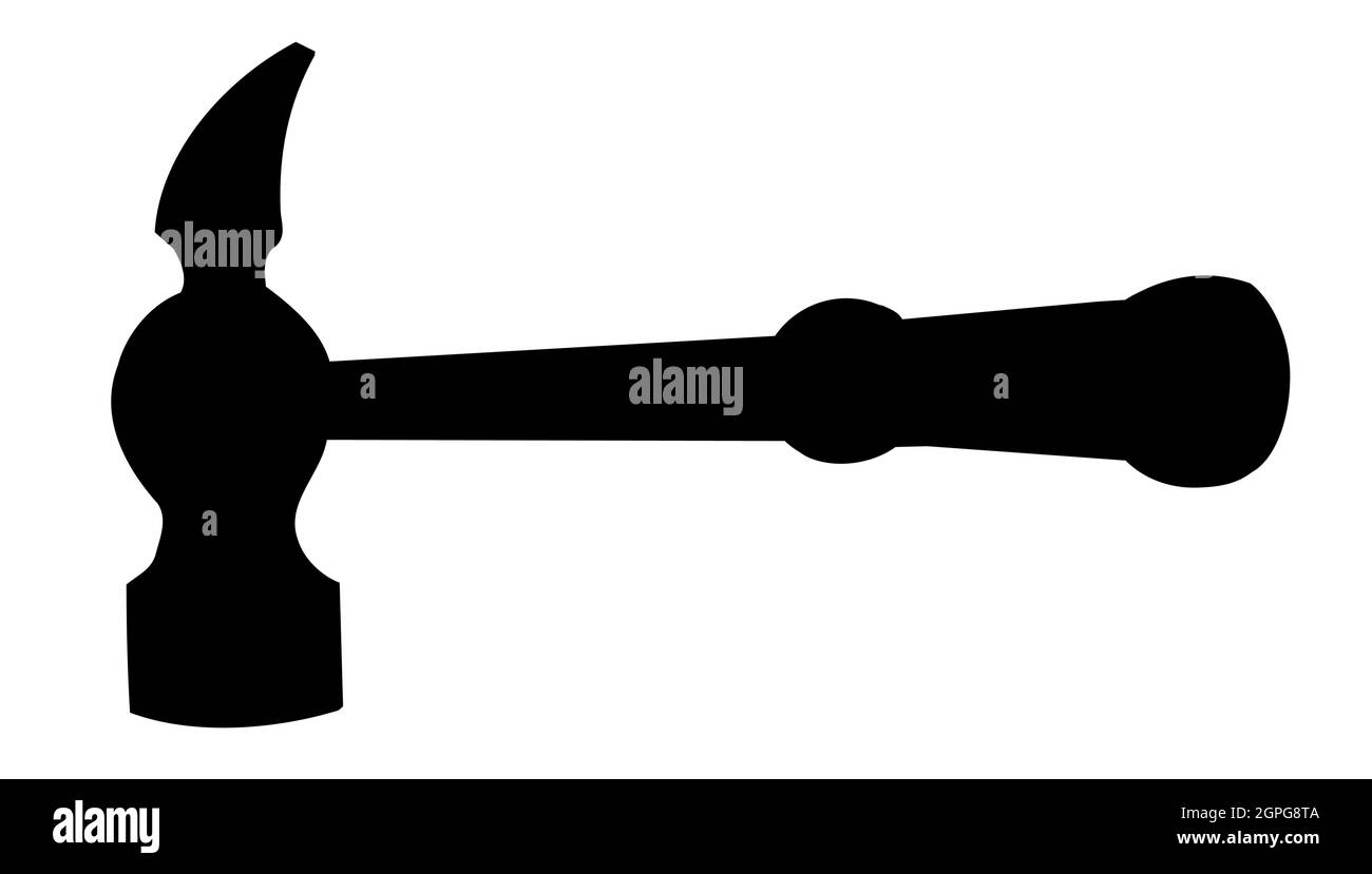 Hammer single silhouette construction tool icon for design Stock Vector ...