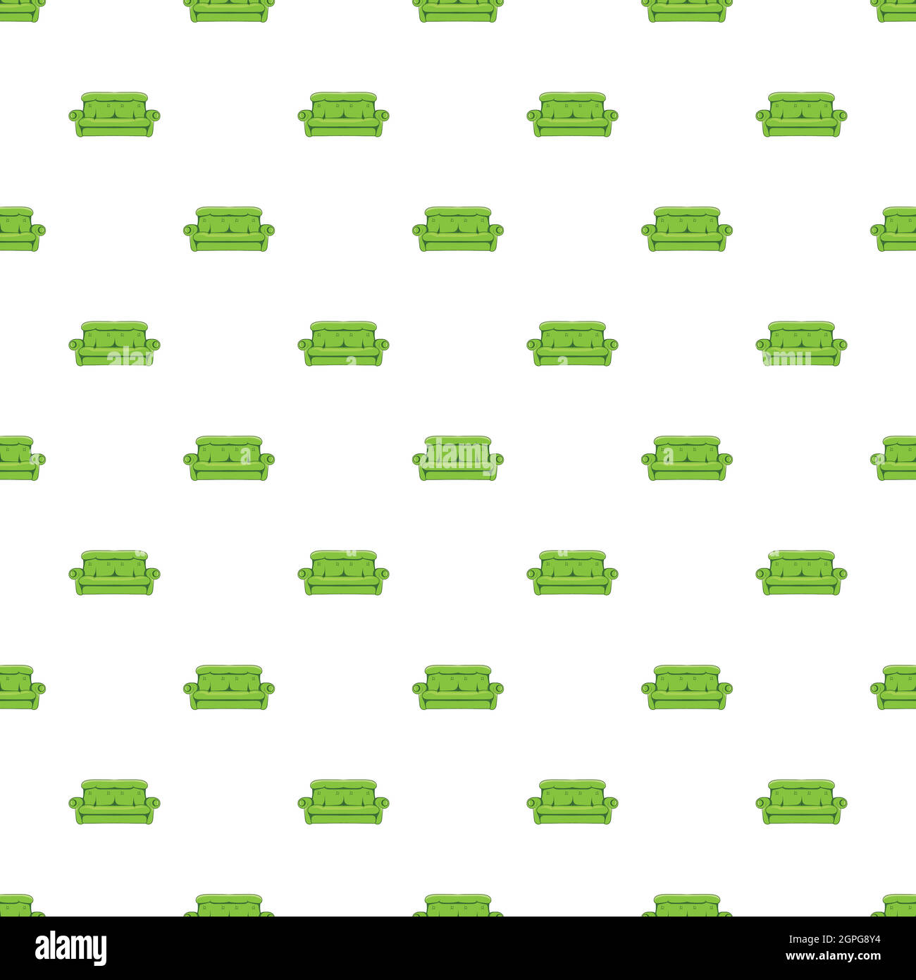 Sofa pattern, cartoon style Stock Vector