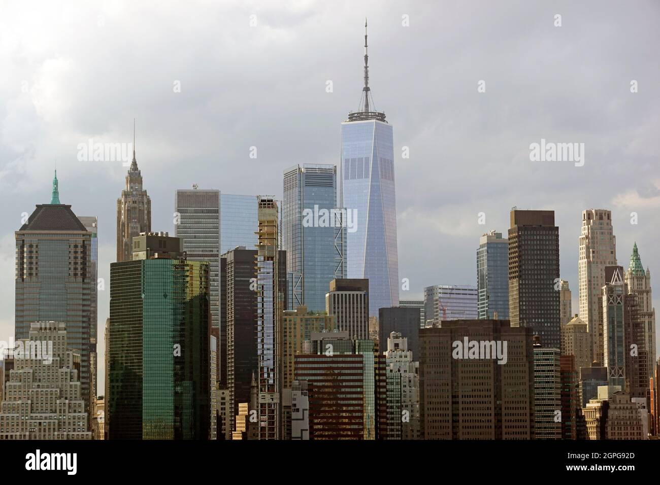 Freedom tower view East side of Manhattan NYC Stock Photo
