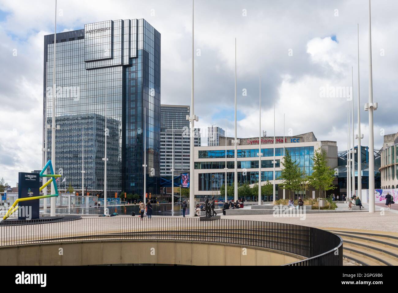 Centenary Square, Birmingham and Symphony Hall and Hyatt Hotel Stock Photo