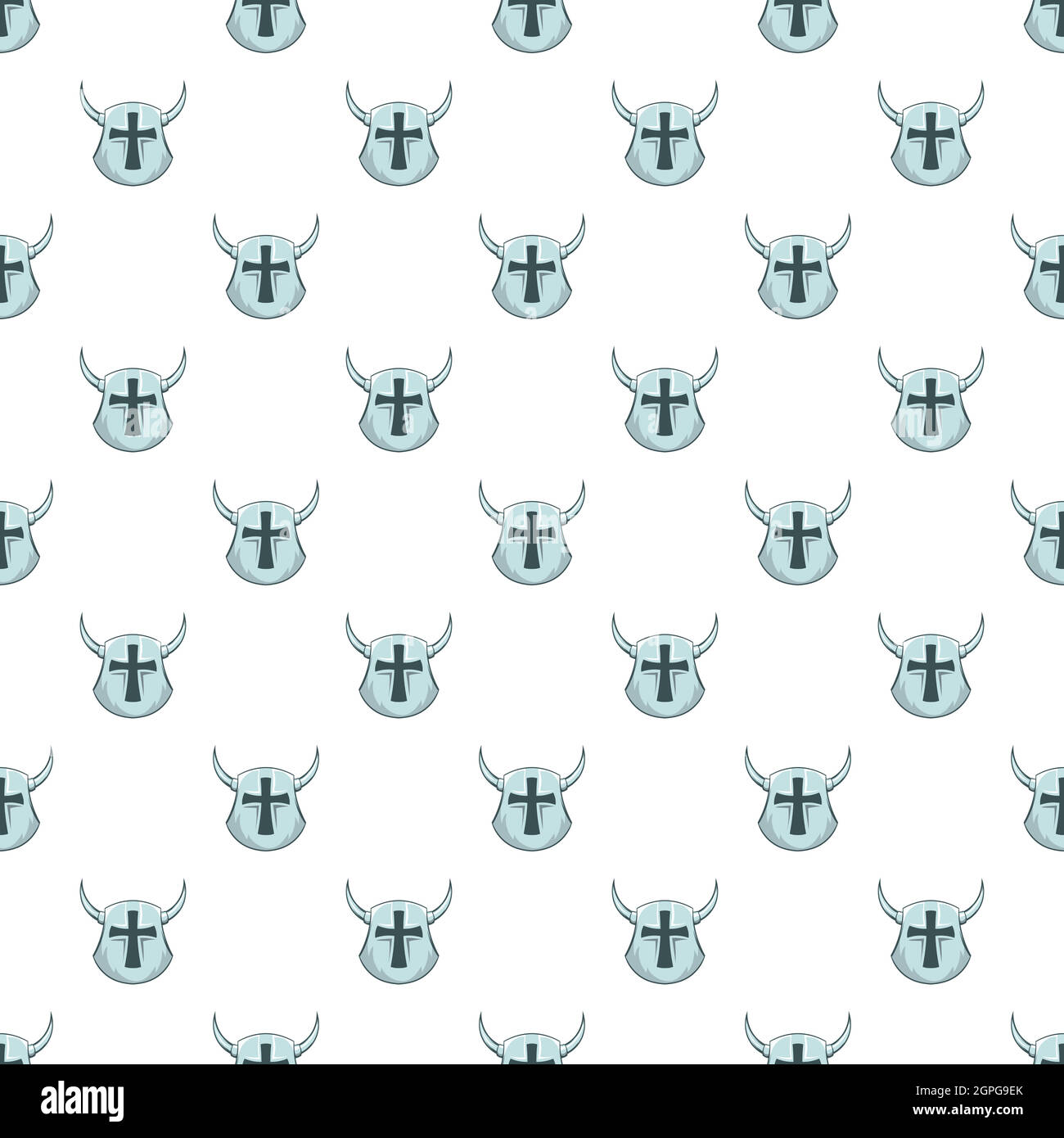 Combat helmet pattern, cartoon style Stock Vector