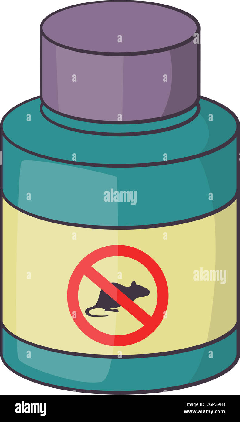 Rodenticide icon, cartoon style Stock Vector