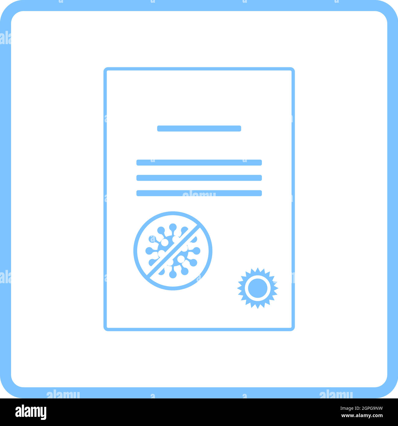 No Coronavirus Certificate Icon Stock Vector