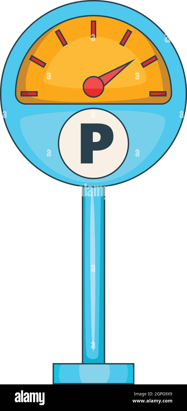 Parking meter icon, cartoon style Stock Vector