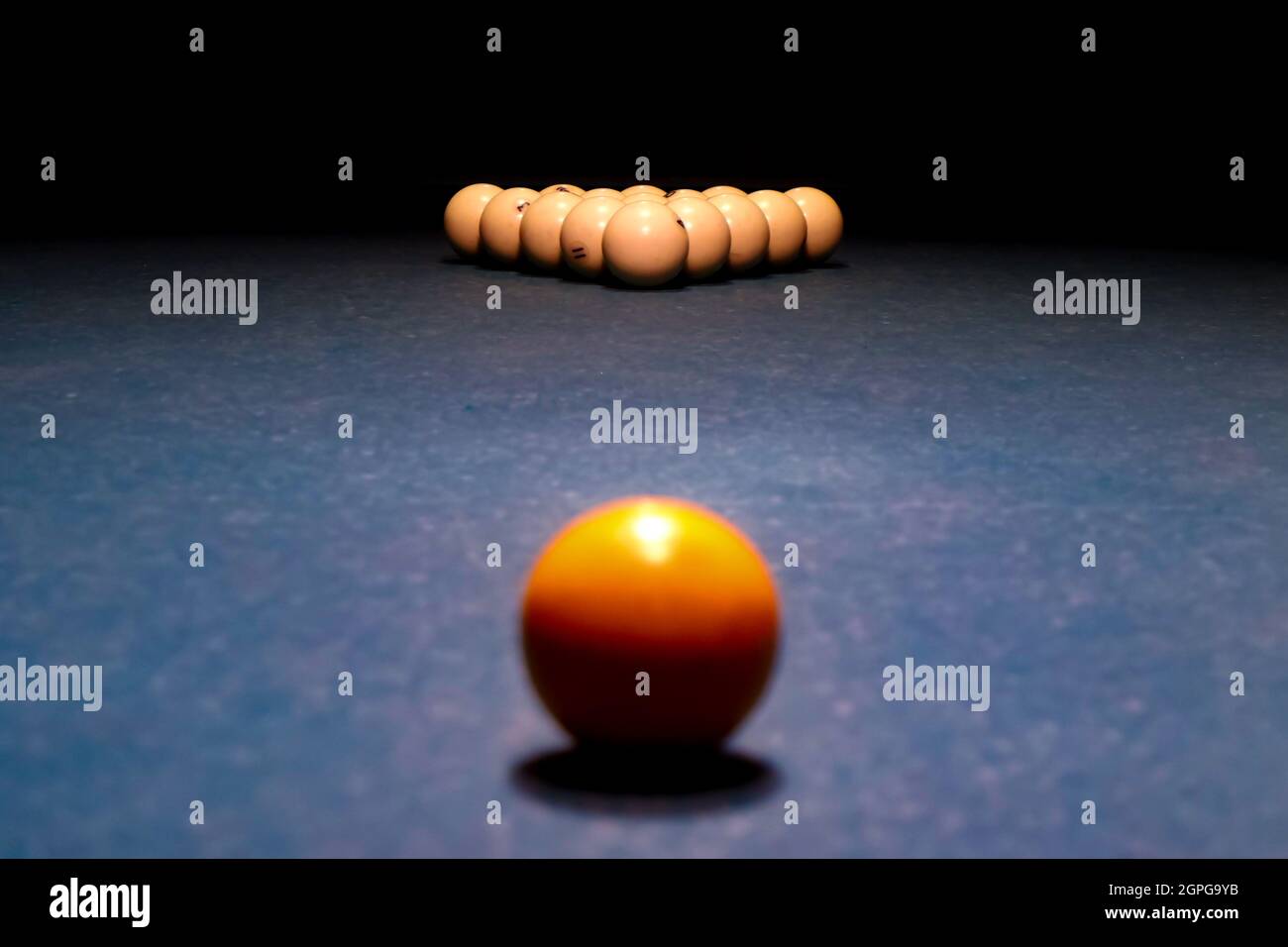 billiard balls are set up for the player's initial move Stock Photo Alamy