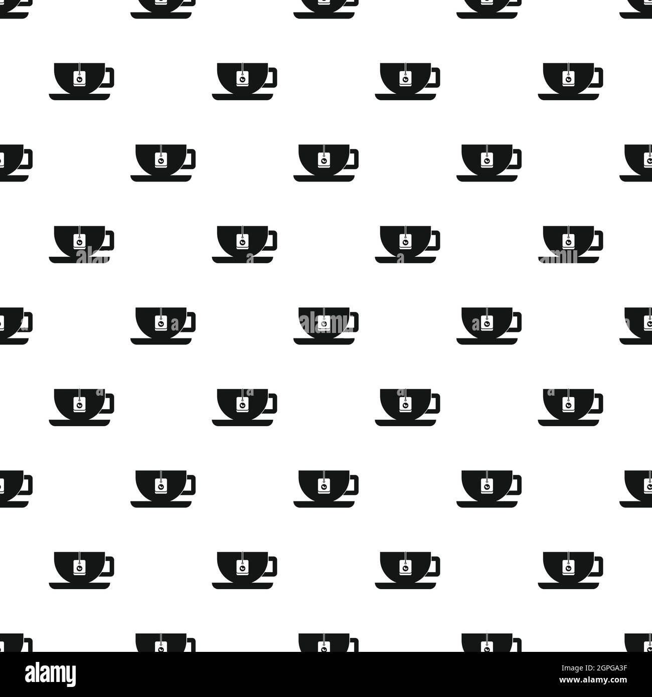Cup of tea pattern, simple style Stock Vector