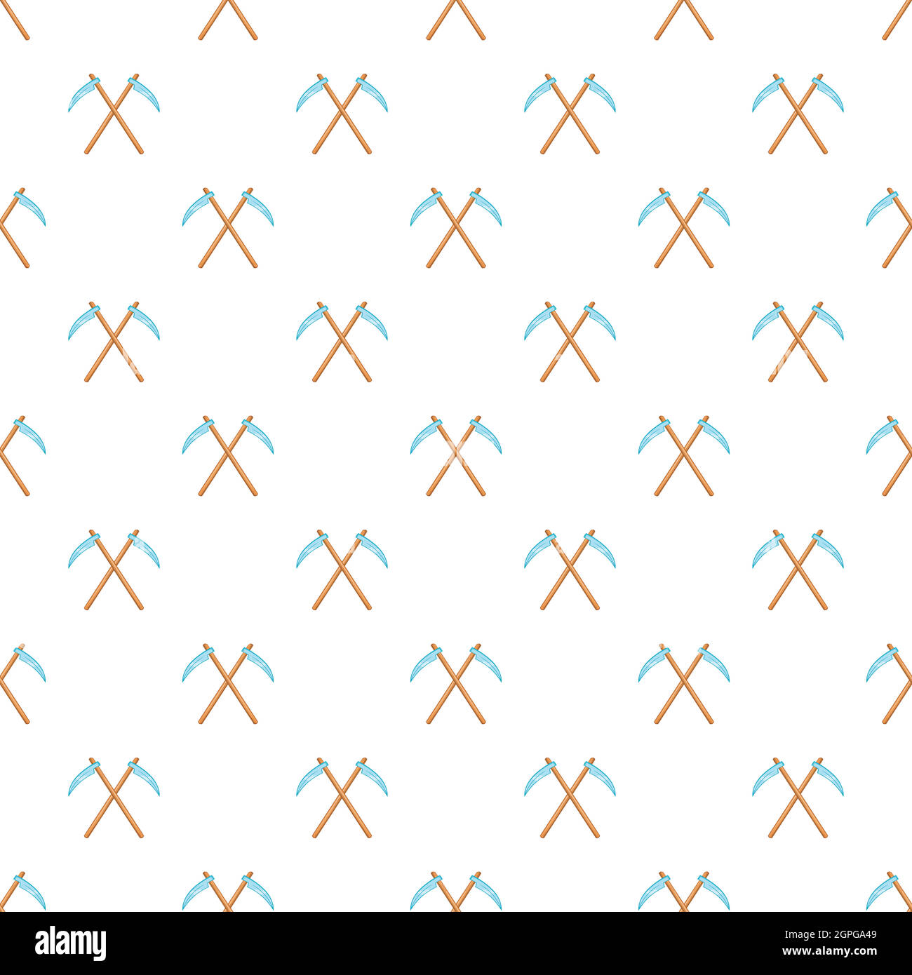 Death scythe pattern, cartoon style Stock Vector