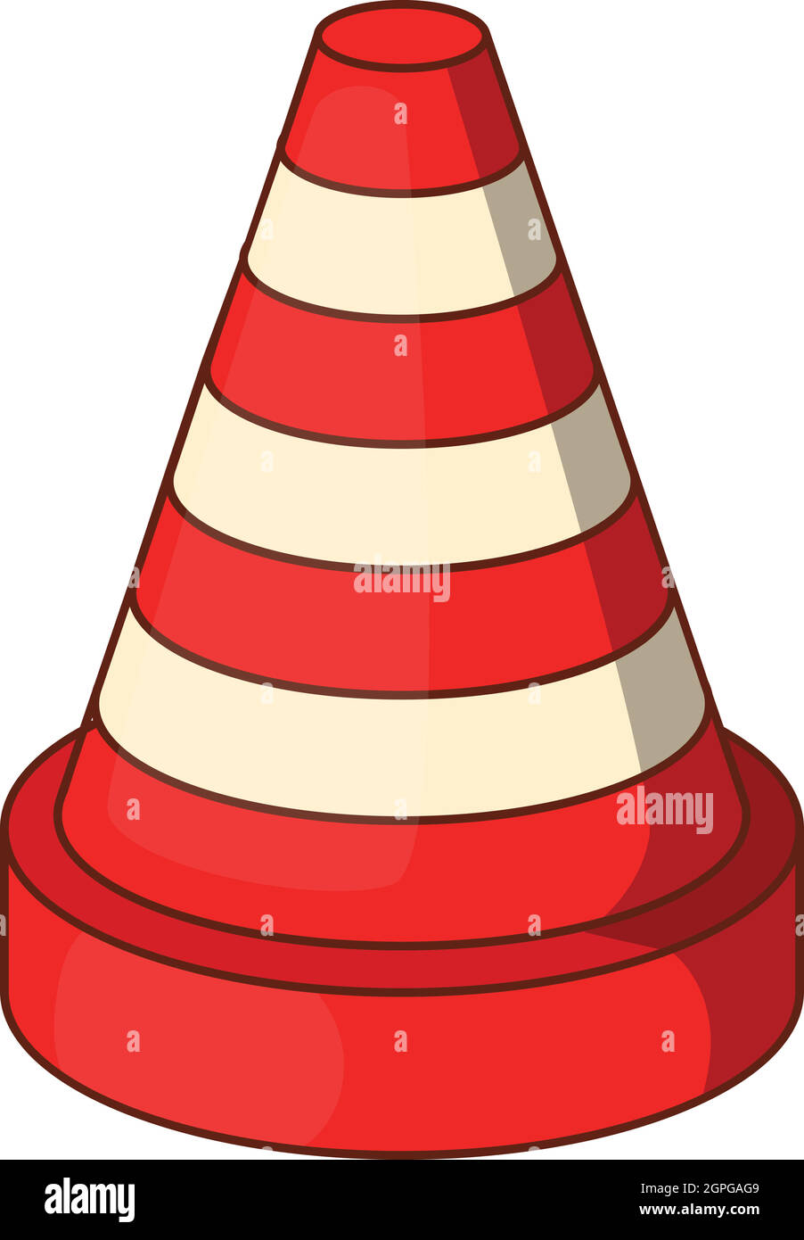 Traffic cone icon, cartoon style Stock Vector