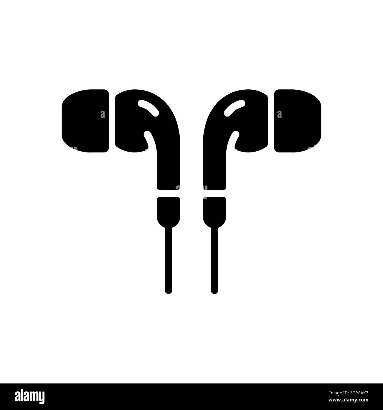 Earbuds headphone vector flat glyph icon Stock Vector