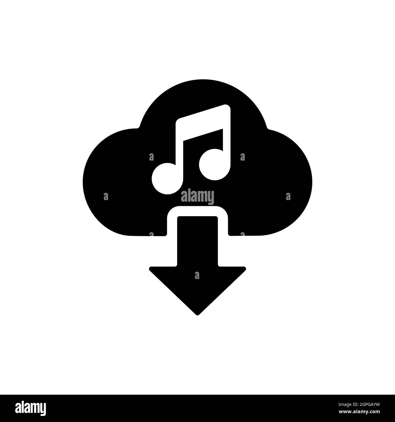 Cloud download music icon vector glyph icon Stock Vector Image & Art