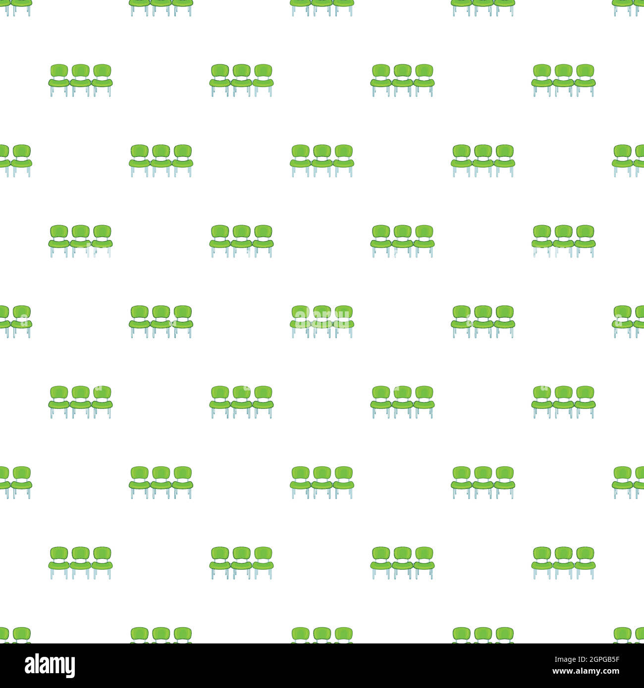 Chairs at airport pattern, cartoon style Stock Vector