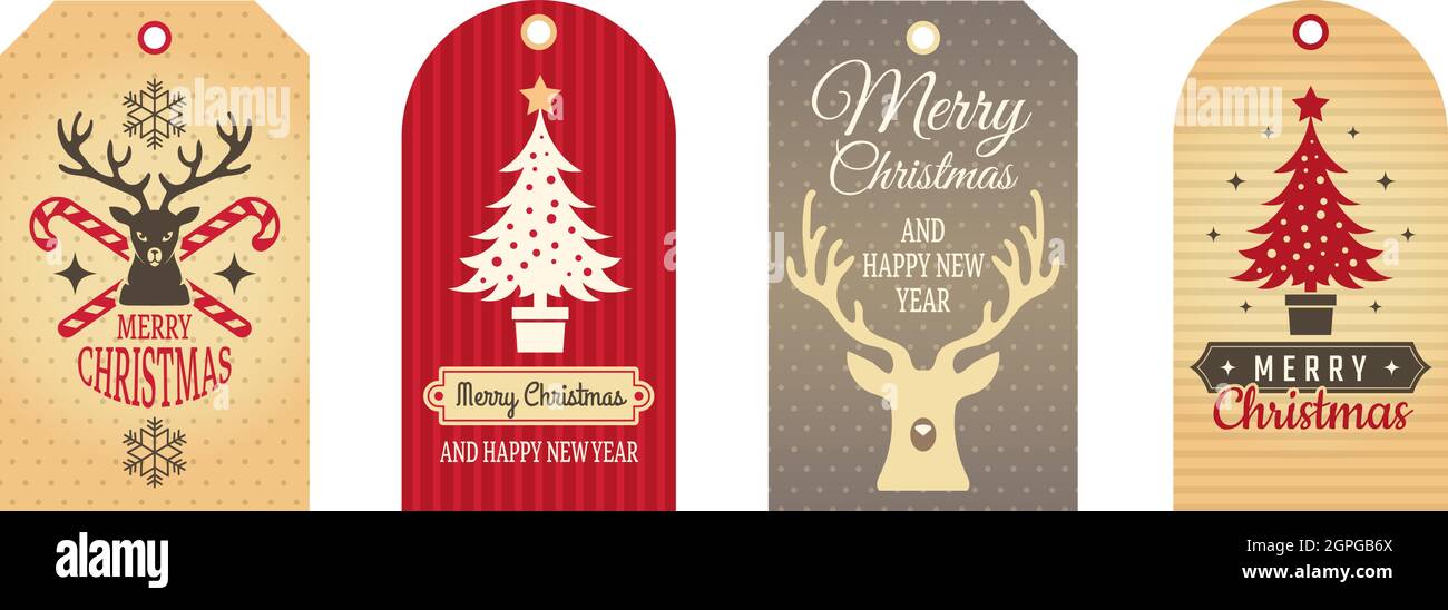 Merry Christmas badges. Cloth labels, handcraft gift tags ...
