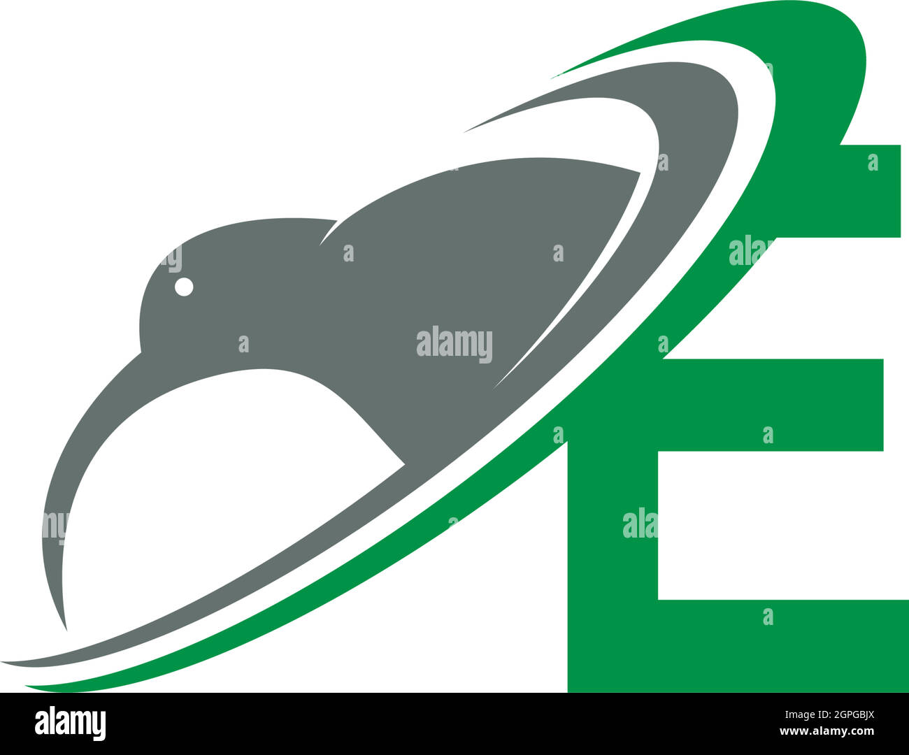 Letter E with kiwi bird logo icon design vector Stock Vector Image ...