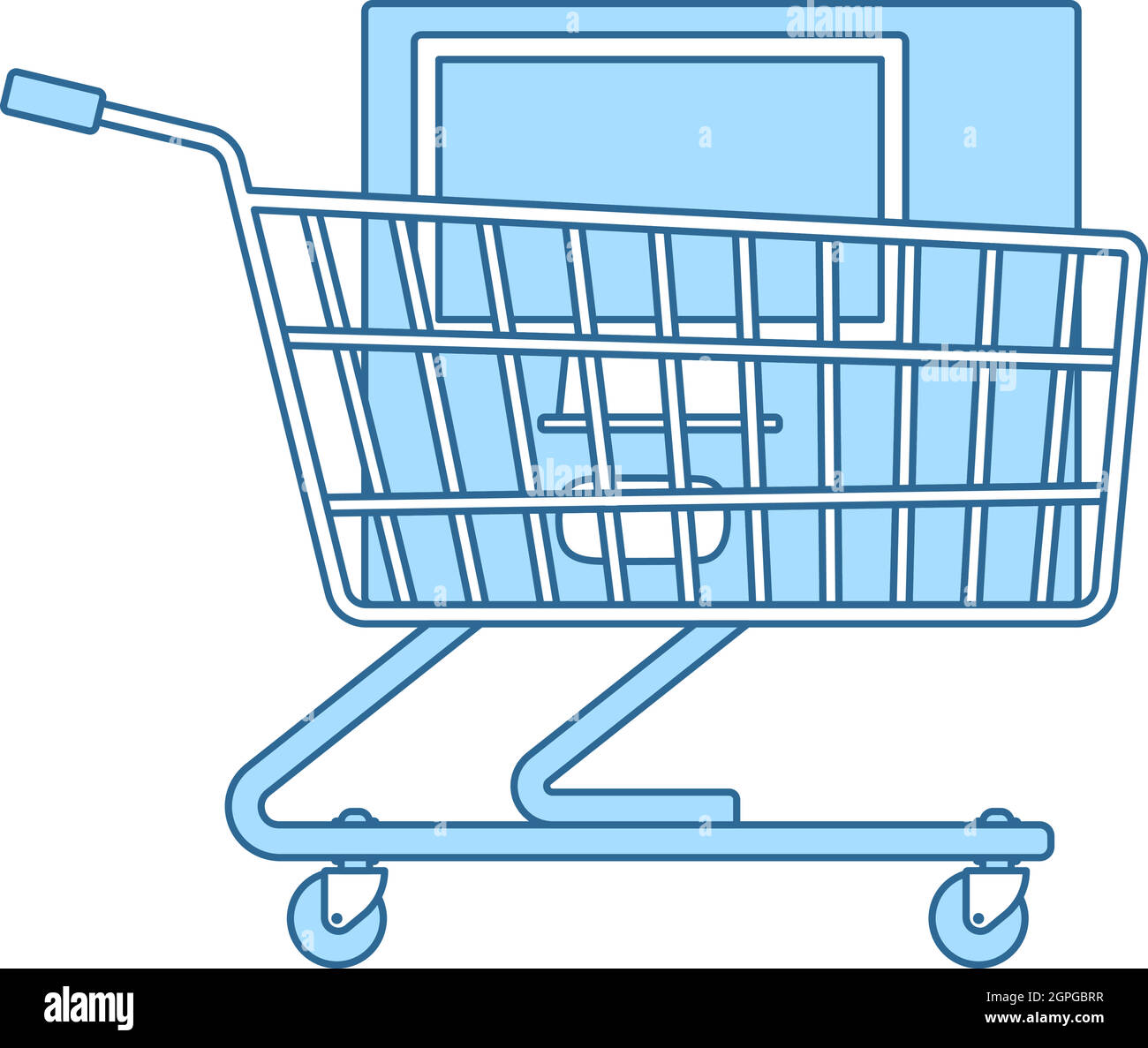 Shopping Cart With PC Icon Stock Vector Image & Art - Alamy