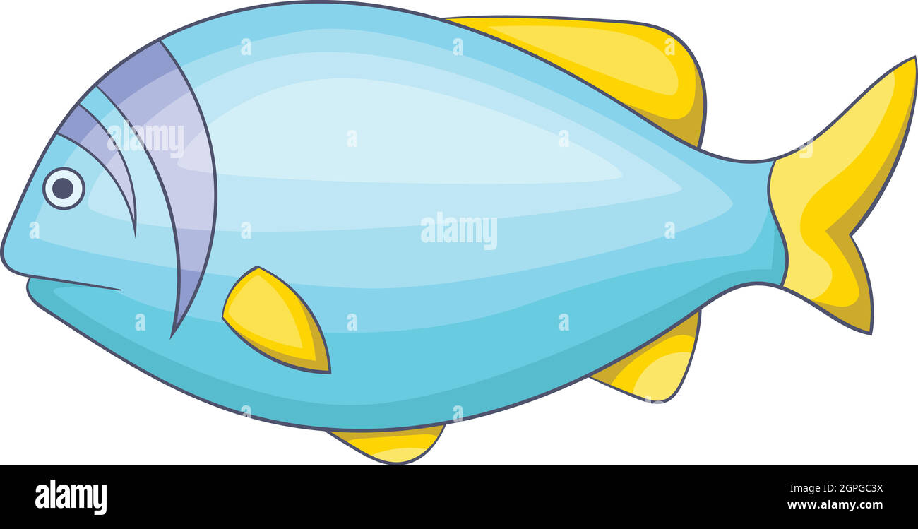 Blue fish icon, cartoon style Stock Vector