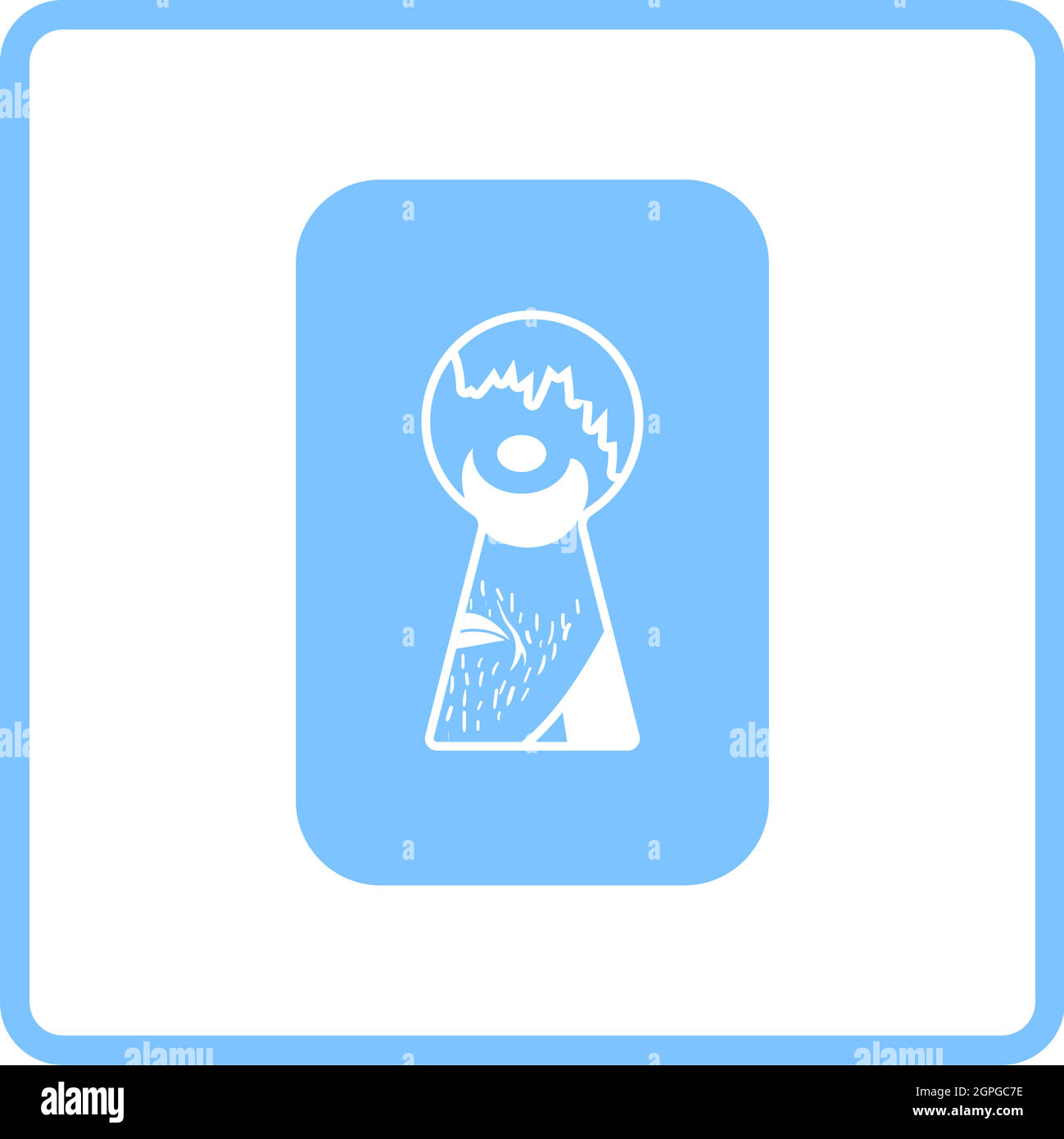 Criminal Peeping Through Keyhole Icon Stock Vector
