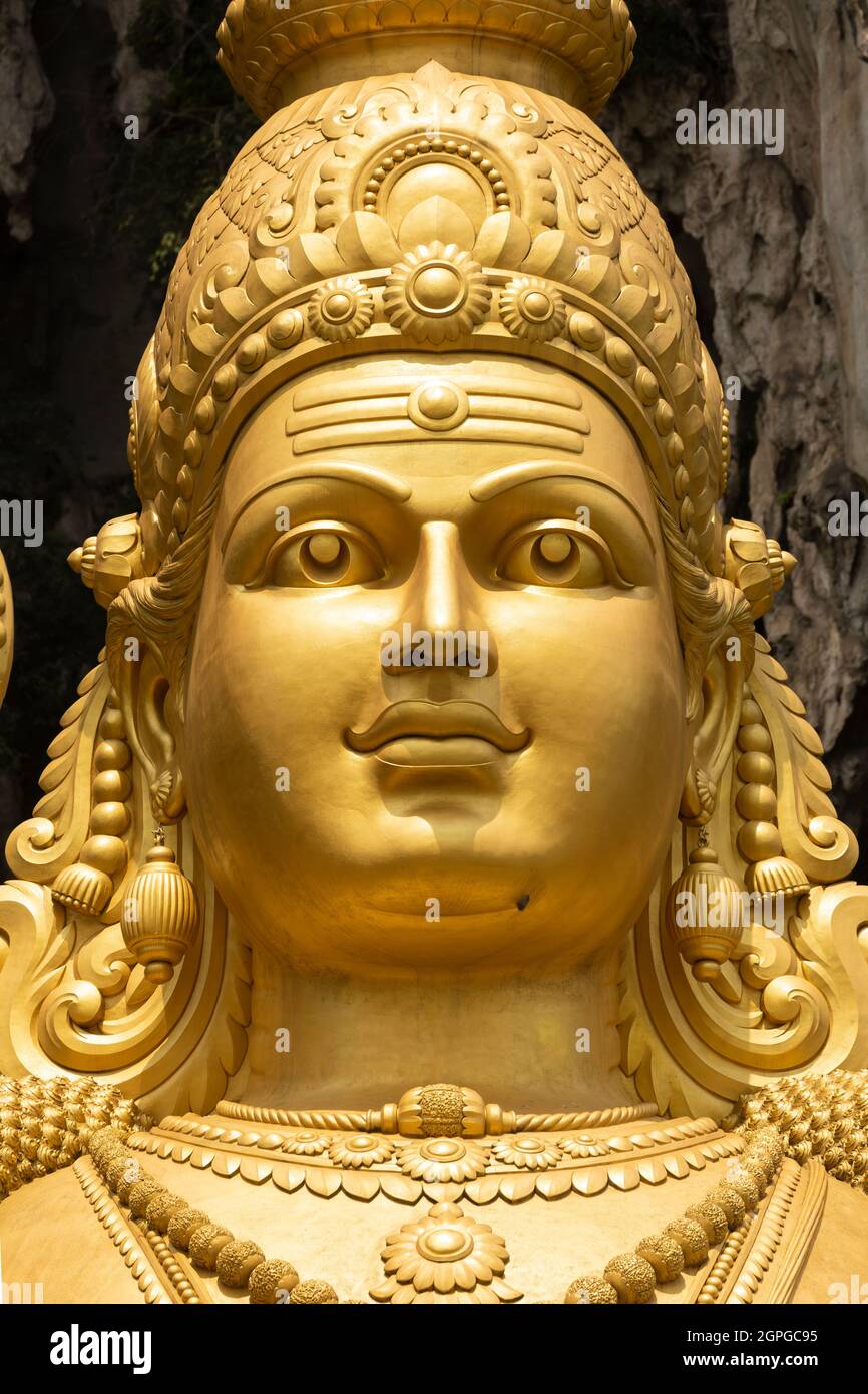 Closeup of the huge statue Sri Muruga, the Hindu god of war, near ...