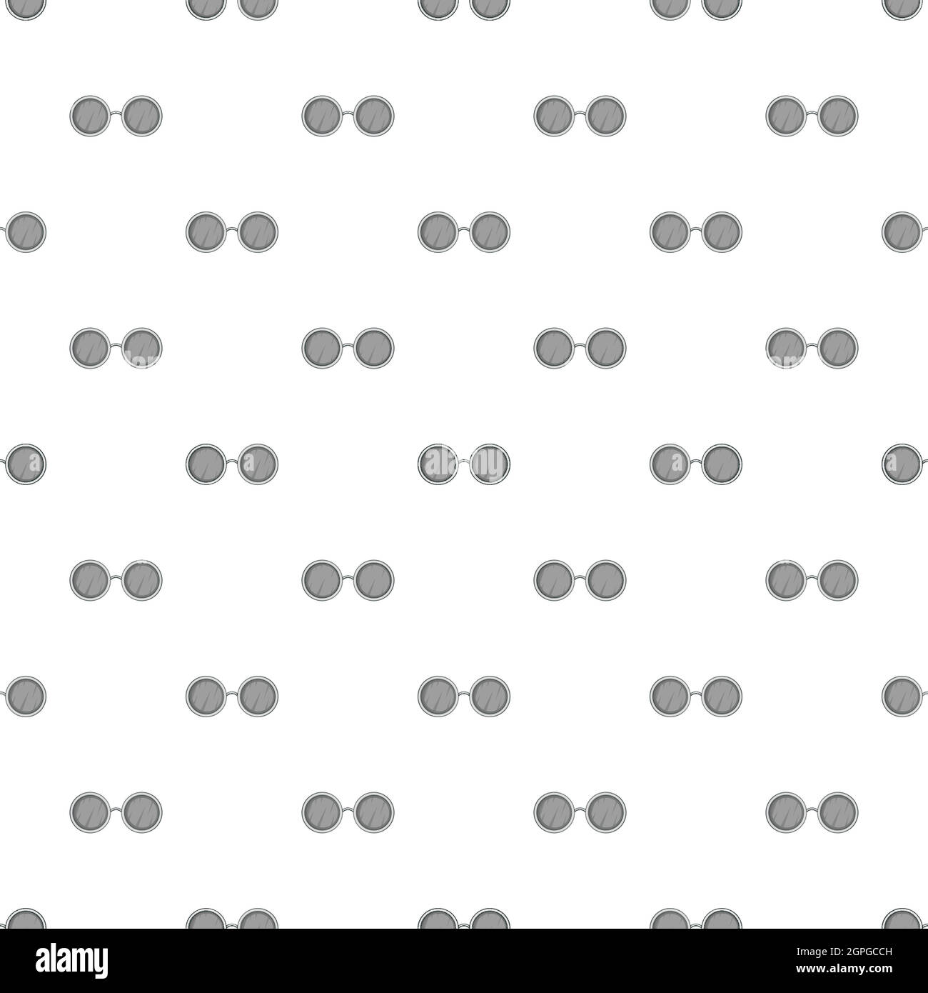 Glasses with round lenses pattern, cartoon style Stock Vector