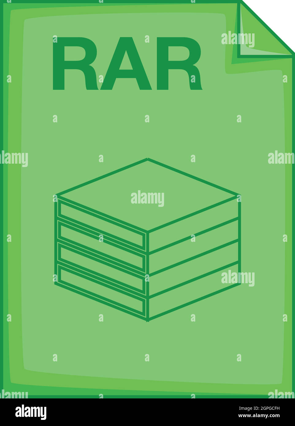 RAR file icon, cartoon style Stock Vector