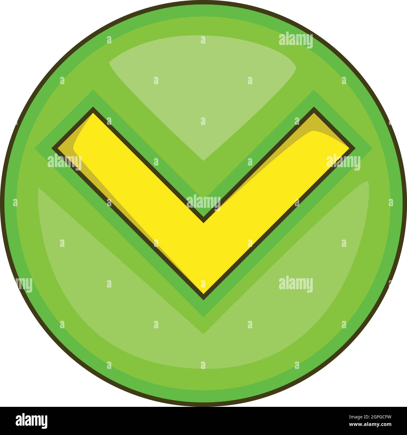 Green tick, check mark icon, cartoon style Stock Vector Image & Art - Alamy