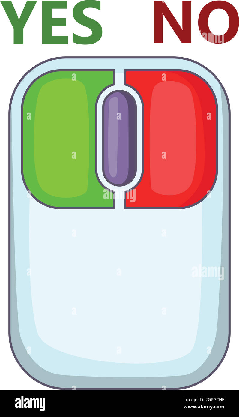Computer mouse with red and green buttons icon Stock Vector