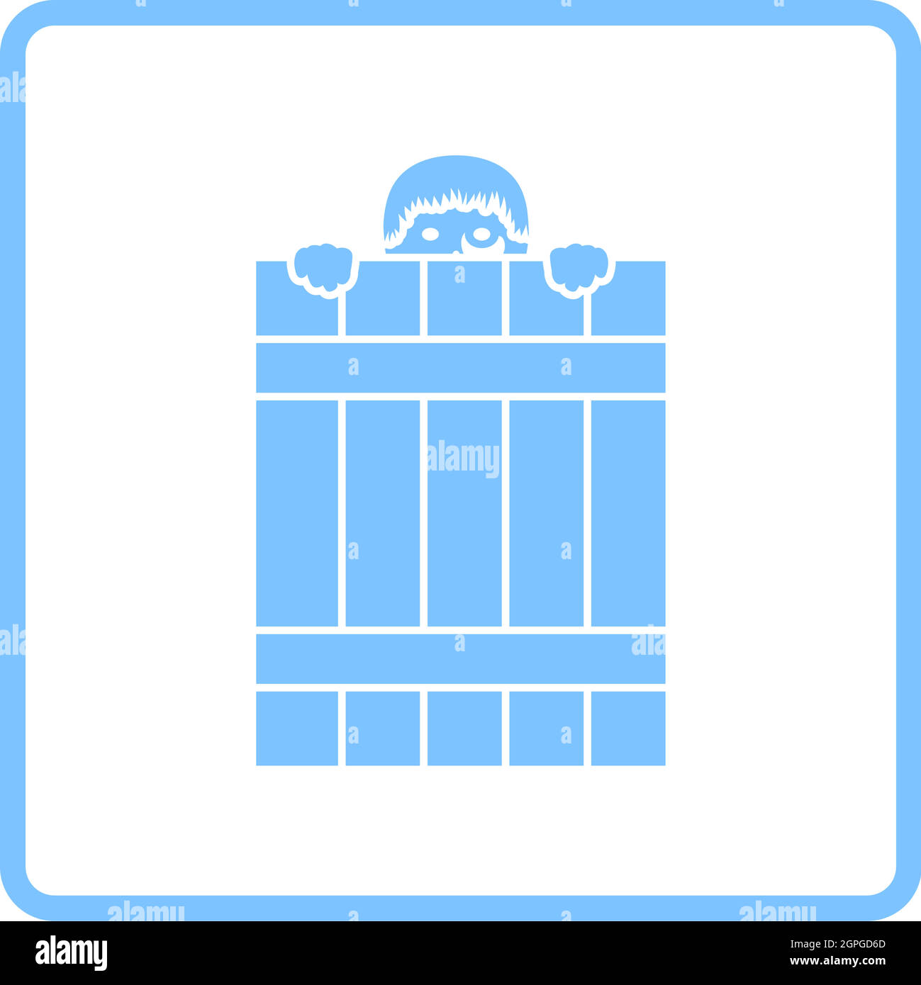 Criminal Peeping From Fence Icon Stock Vector