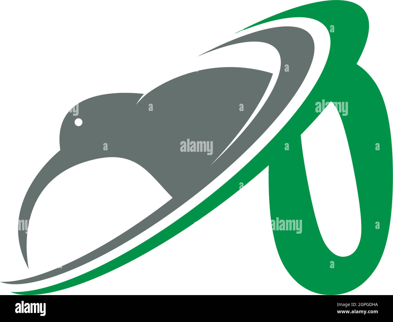 Number Zero with kiwi bird logo icon design vector Stock Vector