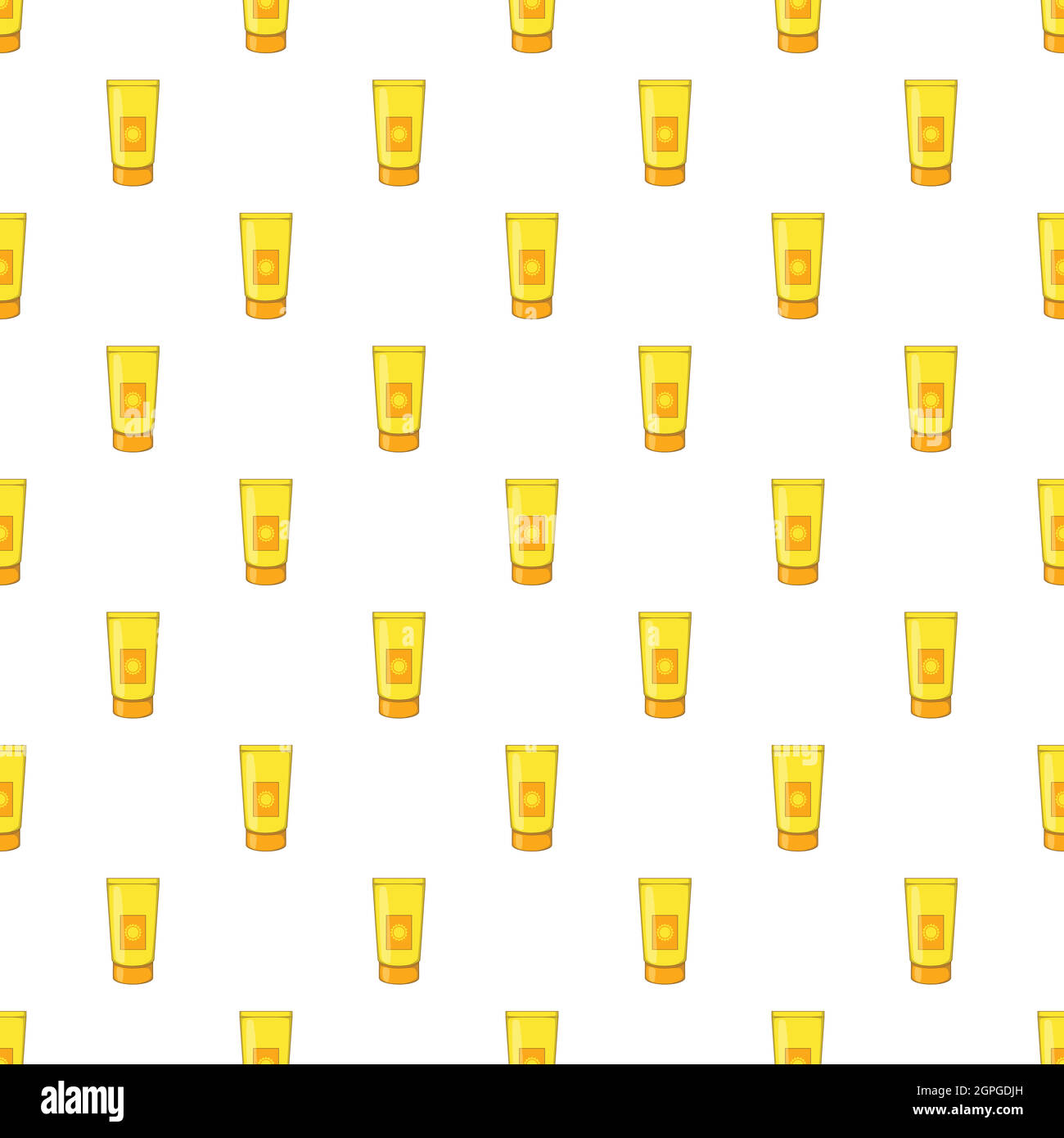 Tube with sunbathing cream pattern, cartoon style Stock Vector
