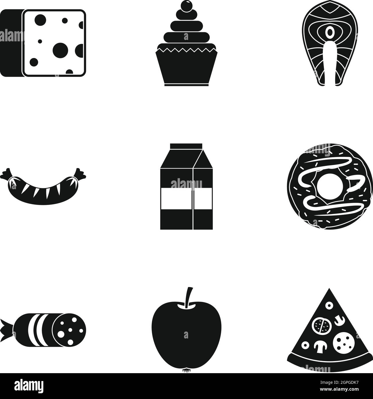 Brunch icons set, simple style Stock Vector