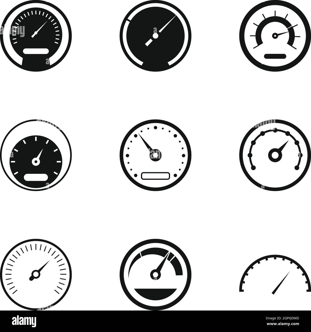 Types of speedometers icons set, simple style Stock Vector Image & Art
