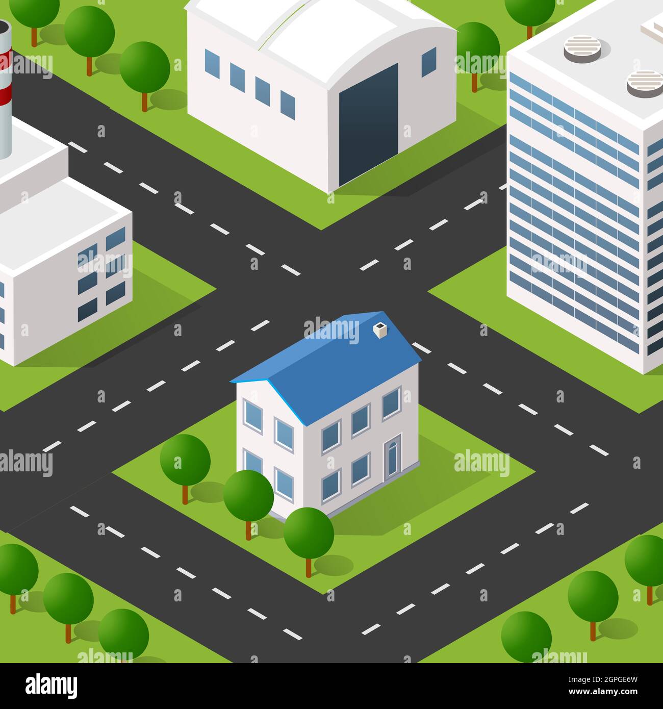 Lifestyle scene urban Isometric 3D illustration of a city Stock Vector ...
